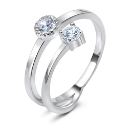 Double Round CZ Ring NSR-821